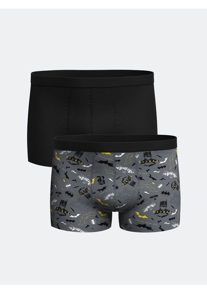 Yeni Sezon Standart Kalıp Batman Baskılı Erkek Boxer 2'li