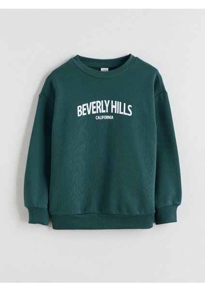 Yeni Sezon Bisiklet Yaka California Baskılı Kız Çocuk Sweatshirt