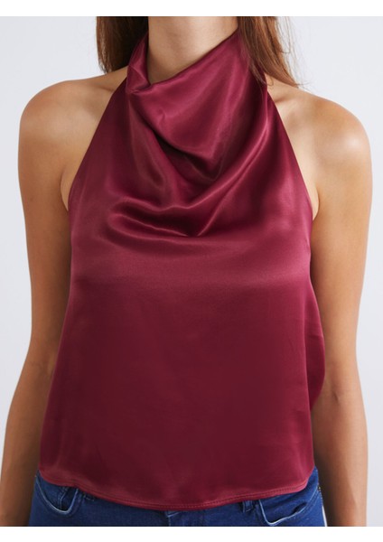 Yeni Sezon Halter Yaka Saten Bluz modelleri