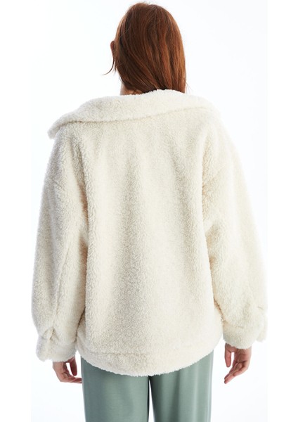 Yeni Sezon Dik Yaka Düz Oversize Kadın Pelüş Mont indirimleri