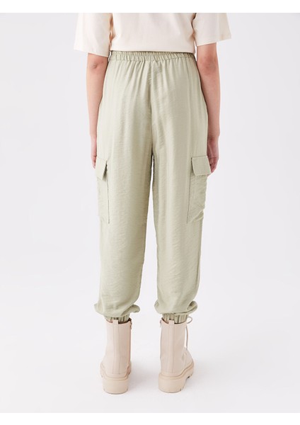 Yeni Sezon Beli Lastikli Standart Fit Kadın Kargo Pantolon fırsatları