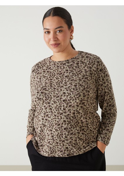 Yeni Sezon Bisiklet Yaka Leopar Desenli Kadın Bluz fiyatları