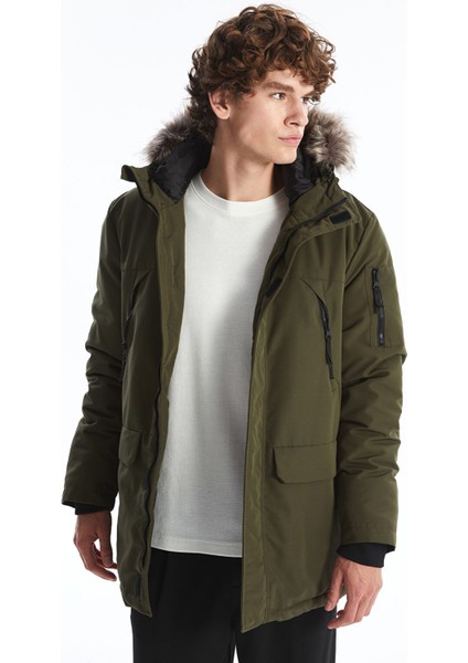 Yeni Sezon Standart Kalıp Kapüşonlu Erkek Parka