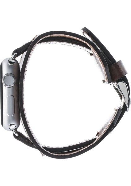 Apple Watch Uyumlu Deri Kordon 38-40-41MM Cuff Taba fırsatları