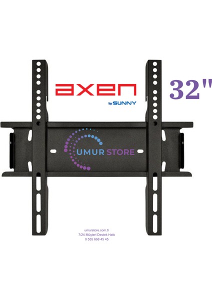 AX32HMLN-A14S 80 Ekran Hdr Android Smart 32”, 39”, 40” Inç Uyumlu LCD LED Tv Sabit Duvar Askı Aparatı