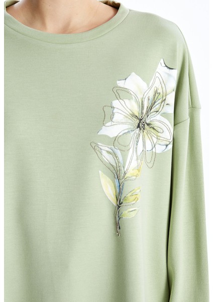 Yeni Sezon Bisiklet Yaka Çiçekli Kadın Bluz modelleri