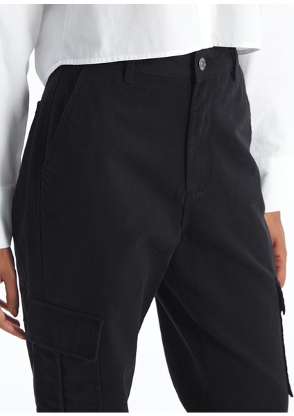 Yeni Sezon Standart Fit Gabardin Kadın Kargo Pantolon modelleri