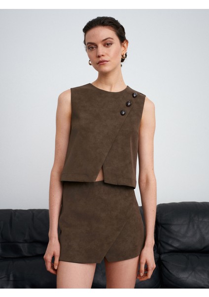 60601 Taş Aksesuarlı Top-Haki