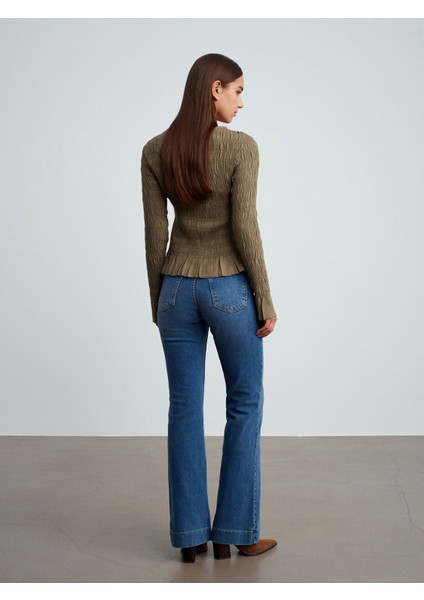 50926 Düğmeli Gipeli Top-Açık Haki fiyatları