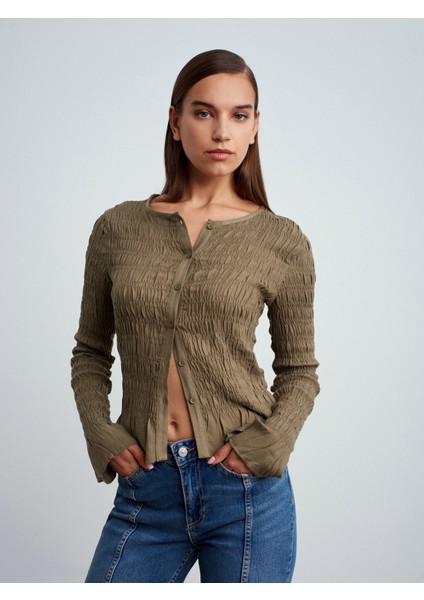 50926 Düğmeli Gipeli Top-Açık Haki indirimleri