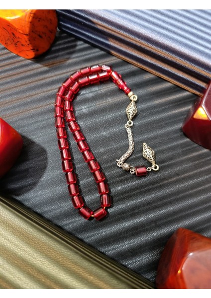 Çubuk Kehribar Tesbih – Bordo Renk fiyatları