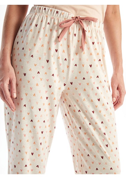 Yeni Sezon Beli Lastikli Desenli Kadın Pijama Alt modelleri