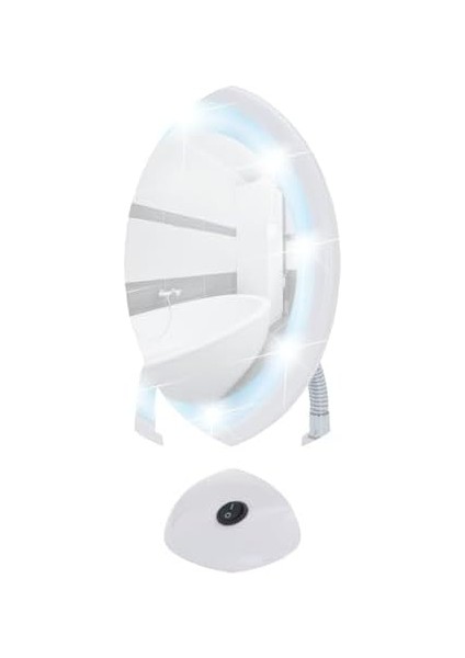 Wenko 3656441100 LED Kozmetik Aynası Style Beyaz – Ayaklı Ayna, Plastik, 17,5 x 28 x 12 Cm, Beyaz fiyatları