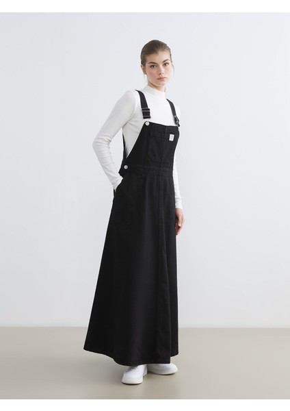 Yeni Sezon Kare Yaka Düz Askılı Kadın Jean Salopet Elbise fiyatları