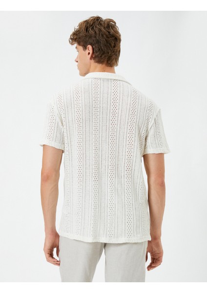 Oversize Gömlek Kısa Kollu Devrik Yaka Ajurlu fırsatları