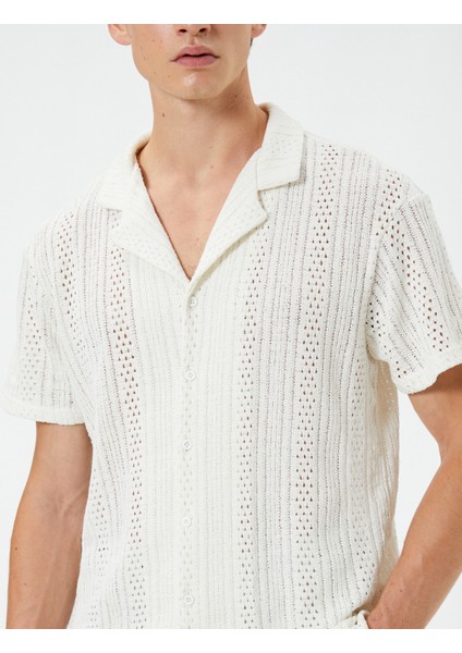 Oversize Gömlek Kısa Kollu Devrik Yaka Ajurlu indirimleri