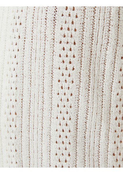 Oversize Gömlek Kısa Kollu Devrik Yaka Ajurlu