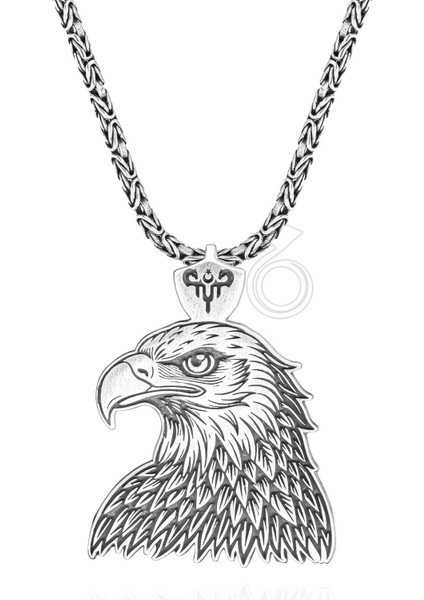 925 Ayar Gümüş Kartal Tasarım Kral Zincirli Erkek Kolye fiyatları