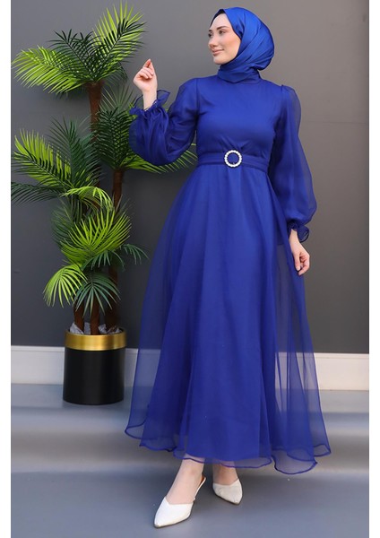 Elfida Tesettür Elbise Gece Mavi modelleri