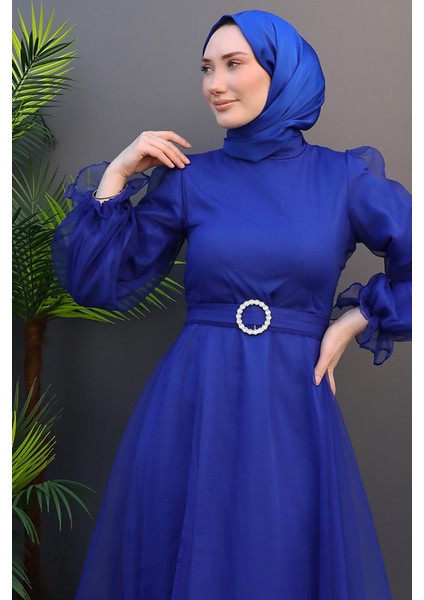 Elfida Tesettür Elbise Gece Mavi indirimleri