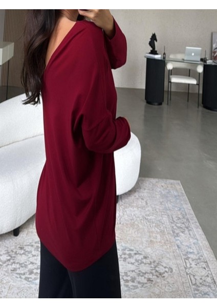 Arkası ve Önü V Yaka Salaş Bluz modelleri