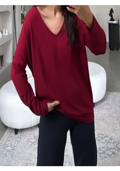 Arkası ve Önü V Yaka Salaş Bluz fırsatları