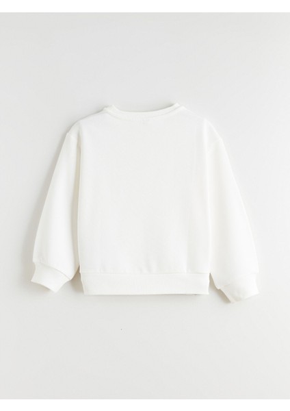 Yeni Sezon Bisiklet Yaka Fiyonk Baskılı Kız Çocuk Sweatshirt fırsatları