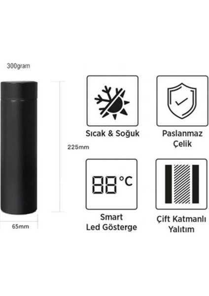 Termos Dijital Sıcaklık Göstergeli 500ML Çelik Termos fırsatları