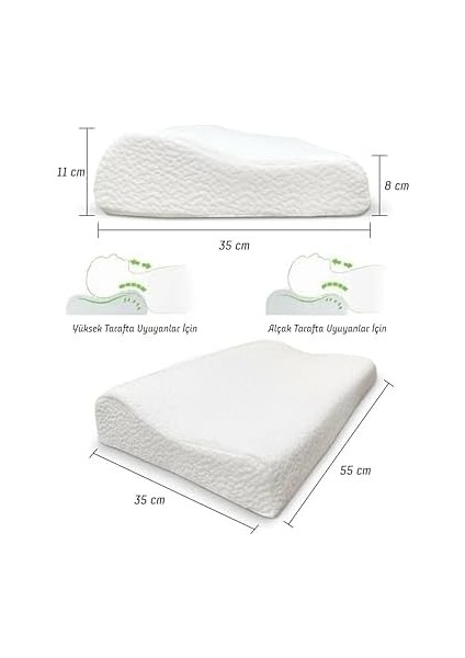 Ortopedik Visko Yastık Boyun Fıtığı Boyun Düzleşmesi Boyun Ağrısı Destekli Lüks Yastık,, Beyaz, fiyatları