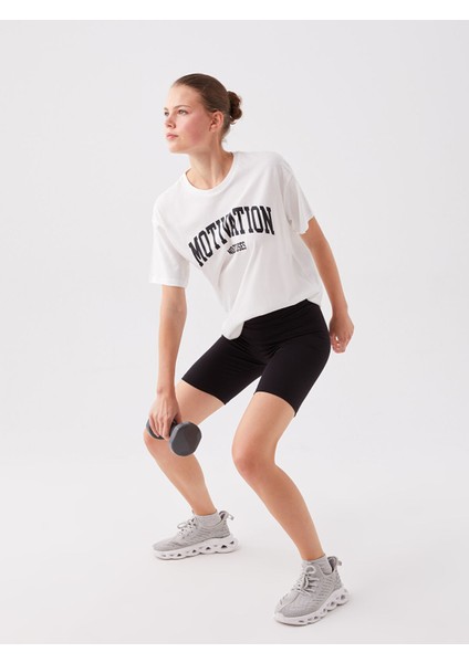 Yeni Sezon Kadın Beli Lastikli Ekstra Dar Fit Düz Şort Tayt