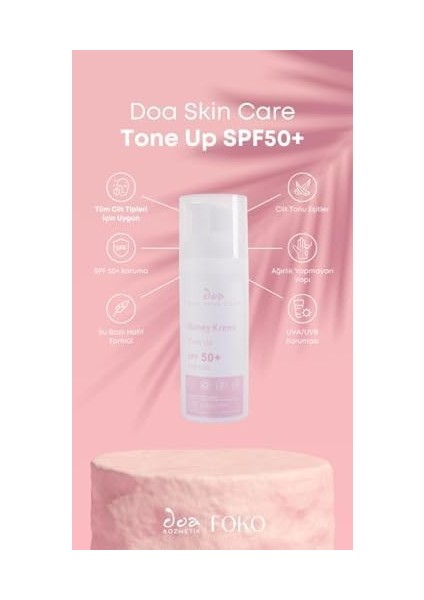 Doa Skin Care Tone-Up Güneş Kremi SPF50+ (60ML), Cilt Tonu Eşitleyici & Kızarıklık Giderici modelleri