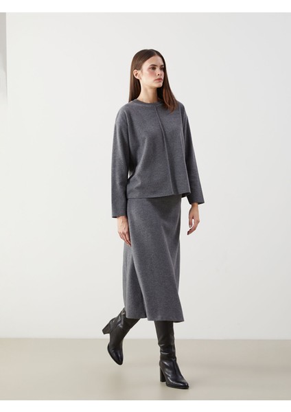 Yeni Sezon Beli Lastikli Kadın Triko Etek