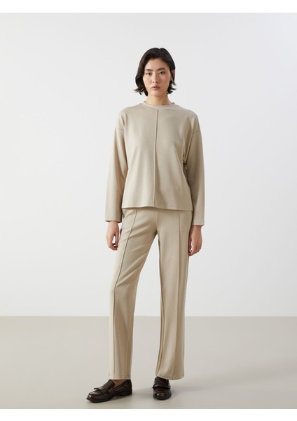 Yeni Sezon Bisiklet Yaka Düz Oversize Kadın Sweatshirt fiyatları