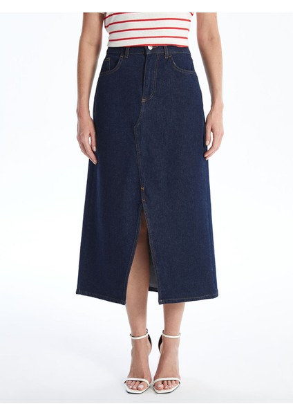 Yeni Sezon Standart Fit Kadın Jean Etek fiyatları