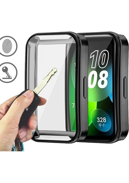 Galaxy Fit3 ile Uyumlu Silikon Kasa Ekran Koruyucu 360 Tam Kapatan Çerceve Pc Kasa Koruma Silikon Çerçeve (Siyah) modelleri