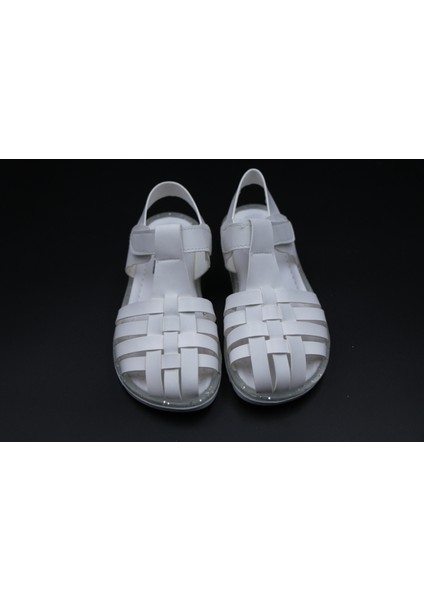 Arz Beyaz Kız Çocuk Sandalet Ayakkabı