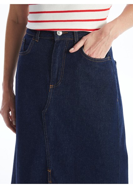 Yeni Sezon Standart Fit Kadın Jean Etek modelleri