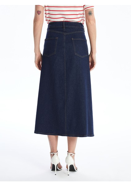 Yeni Sezon Standart Fit Kadın Jean Etek fırsatları