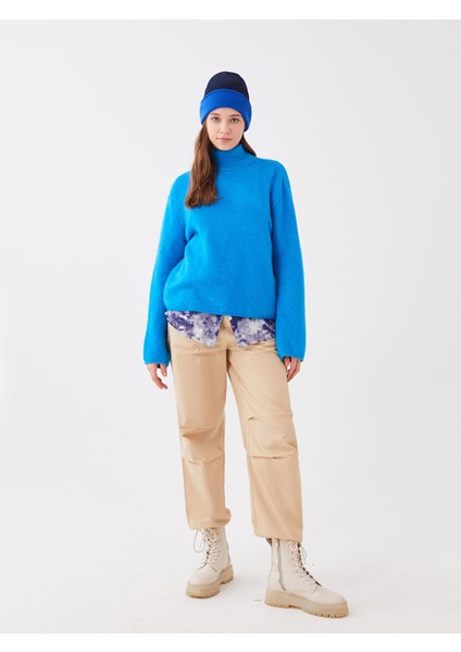 Yeni Sezon Renk Bloklu Kadın Triko Bere modelleri