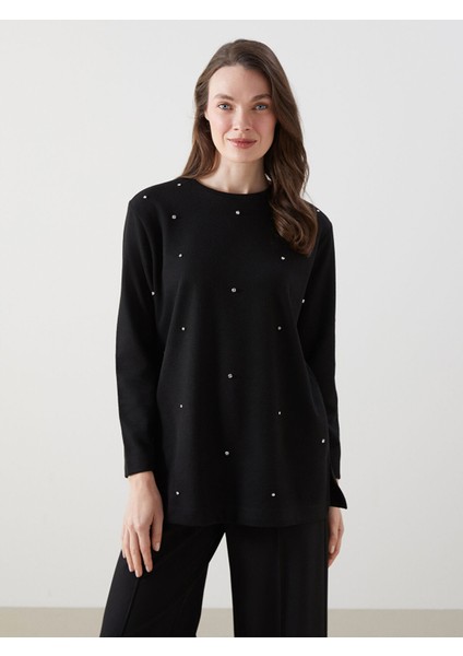 Yeni Sezon Bisiklet Yaka Düz Loose Diz Üstü Kadın Tunik