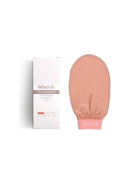 Let&apos;scrub Bej Lastikli Banyo Duş Kesesi Peeling ELDIVENI%100 Floş Ipek Hassas Ciltler Için