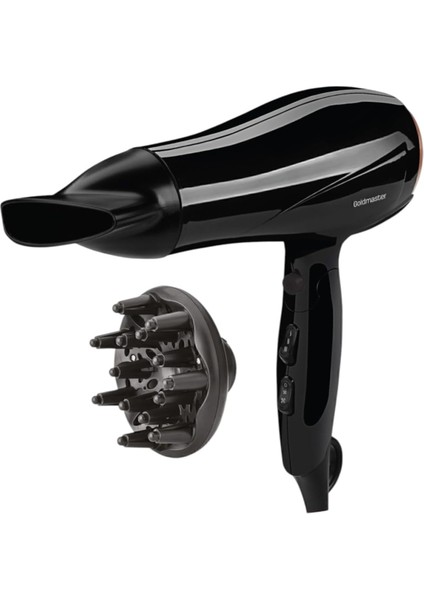 Goldmaster Efil Profesyonel Saç Kurutma ve Fön MAKINESI,2400W Dc Motor Katlanabilir, Soğuk Üfleme Difüzör ve Dar Başlık 3 Isı 2 Hız Ayarı Aşırı Isınma Korumalı Çıkarılabilir Filtre Asma Halkalı, Siyah modelleri