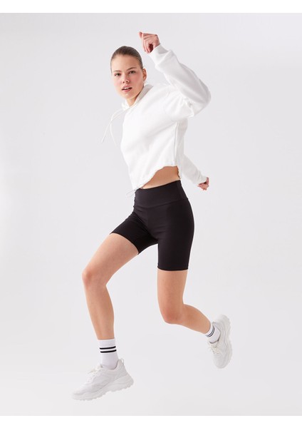 Yeni Sezon Kadın Beli Lastikli Düz Şort Tayt