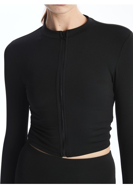 Yeni Sezon Dik Yaka Crop Kadın Fermuarlı Spor Body modelleri