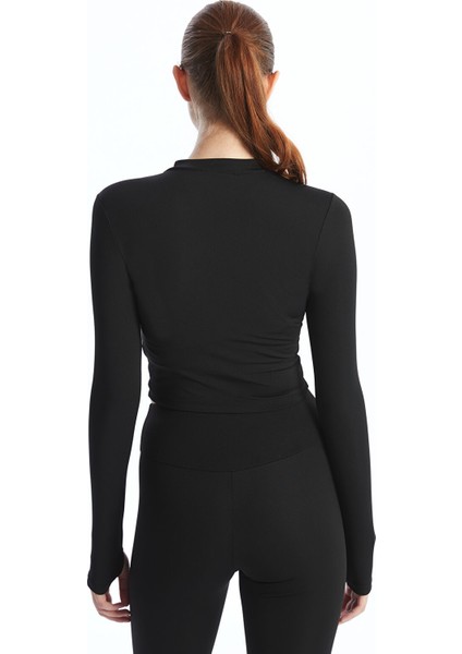 Yeni Sezon Dik Yaka Crop Kadın Fermuarlı Spor Body fırsatları