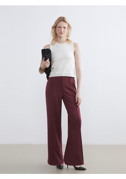 Yeni Sezon Beli Lastikli Kadın Süet Pantolon