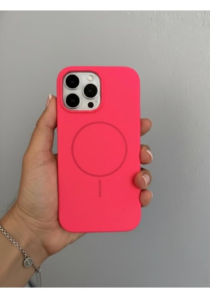 iphone 15 Pro Silikon Magsafe Pembe