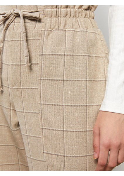 Yeni Sezon Rahat Kalıp Ekose Kadın Pantolon fırsatları