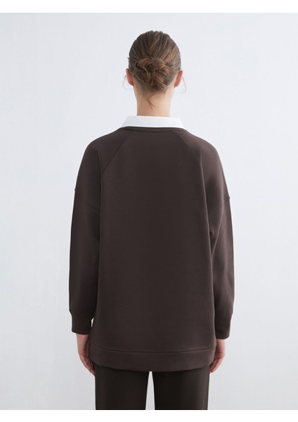 Yeni Sezon London Nakışlı Kadın Kalın Sweatshirt Tunik fırsatları