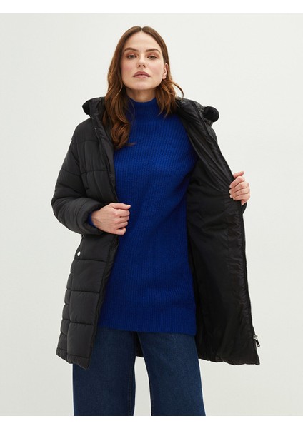 Yeni Sezon Kadın Kapüşonlu Düz Şişme Mont modelleri